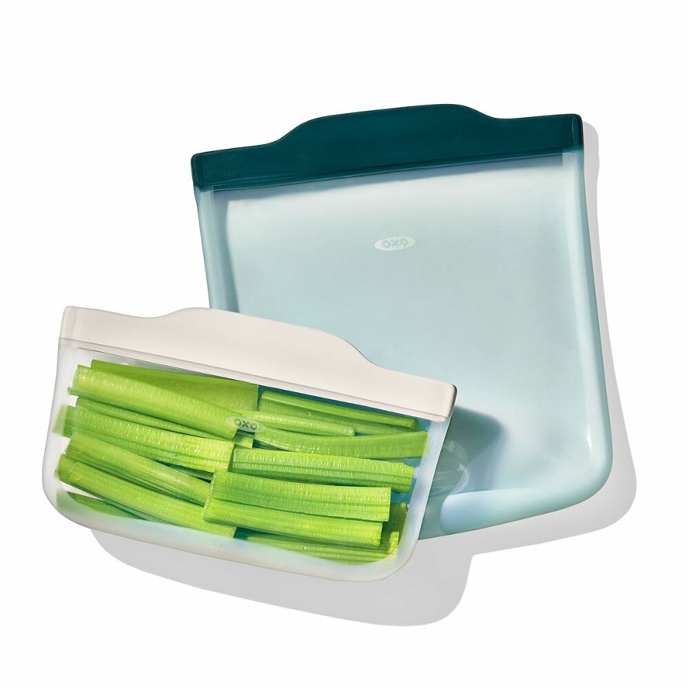 Silicone Reusable Bag -  4 Piece Lunch Set - Oat/Lagoon J7