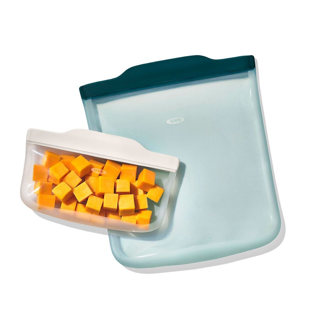 Silicone Reusable Bag - 4 Piece Starter Set - Oat/Lagoon A3