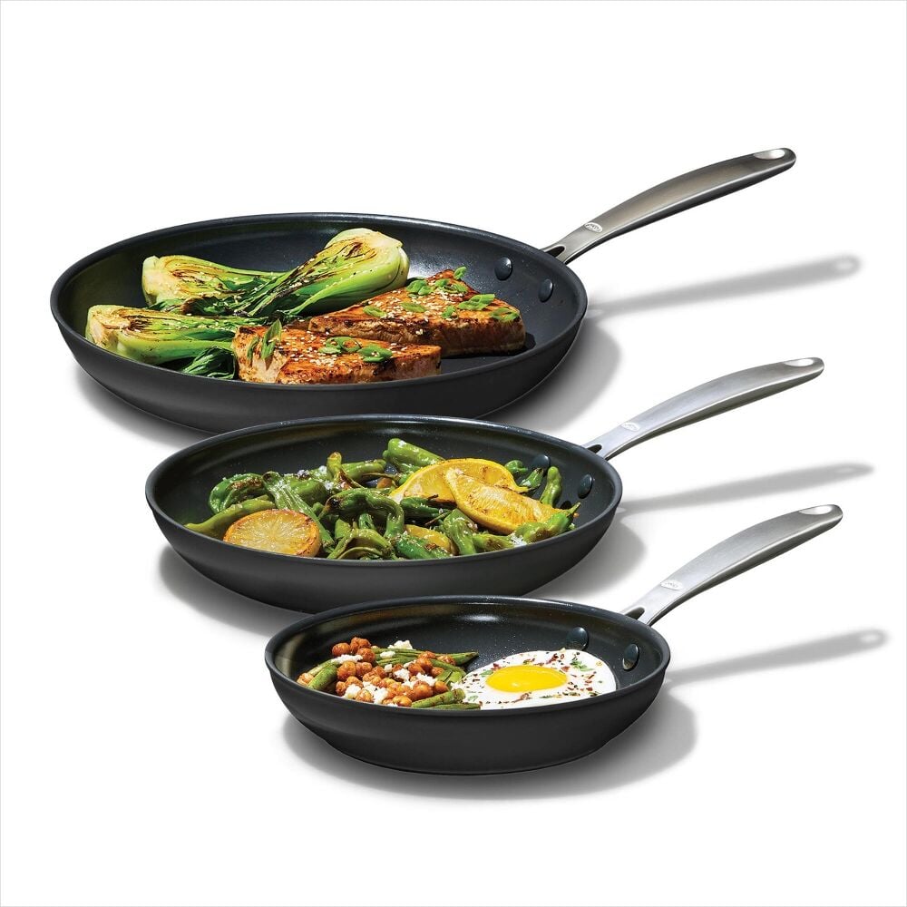 Enhanced Non-Stick 3-Piece Frypan Set — Black R1