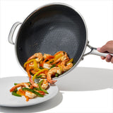 Trident Hybrid Non-Stick Stainless Steel 5 Qt Wok with Lid H9