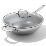 Trident Hybrid Non-Stick Stainless Steel 5 Qt Wok with Lid H9