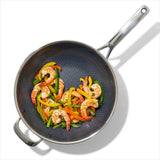 Trident Hybrid Non-Stick Stainless Steel 5 Qt Wok with Lid H9