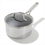 Trident Hybrid Non-Stick Stainless Steel 2.5 Qt Saucepan with Lid Z8