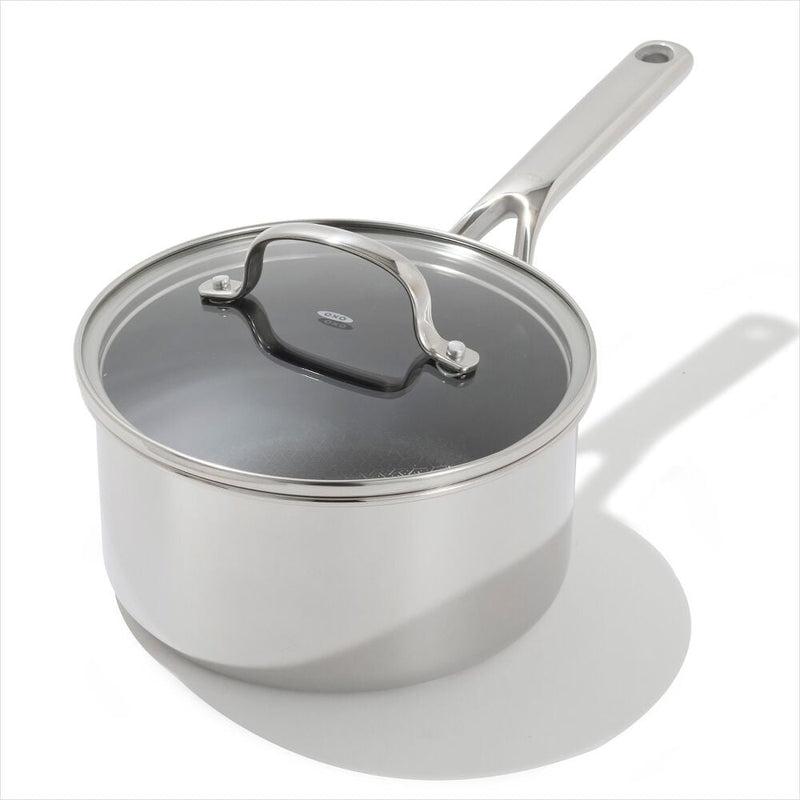 Trident Hybrid Non-Stick Stainless Steel 2.5 Qt Saucepan with Lid Z8