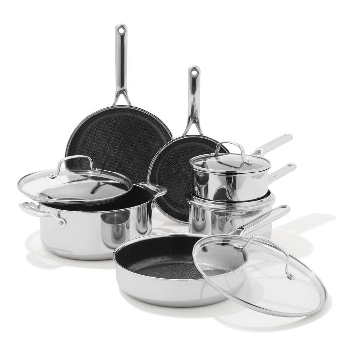 Trident Hybrid Non-Stick Stainless Steel 10-Piece Set J1