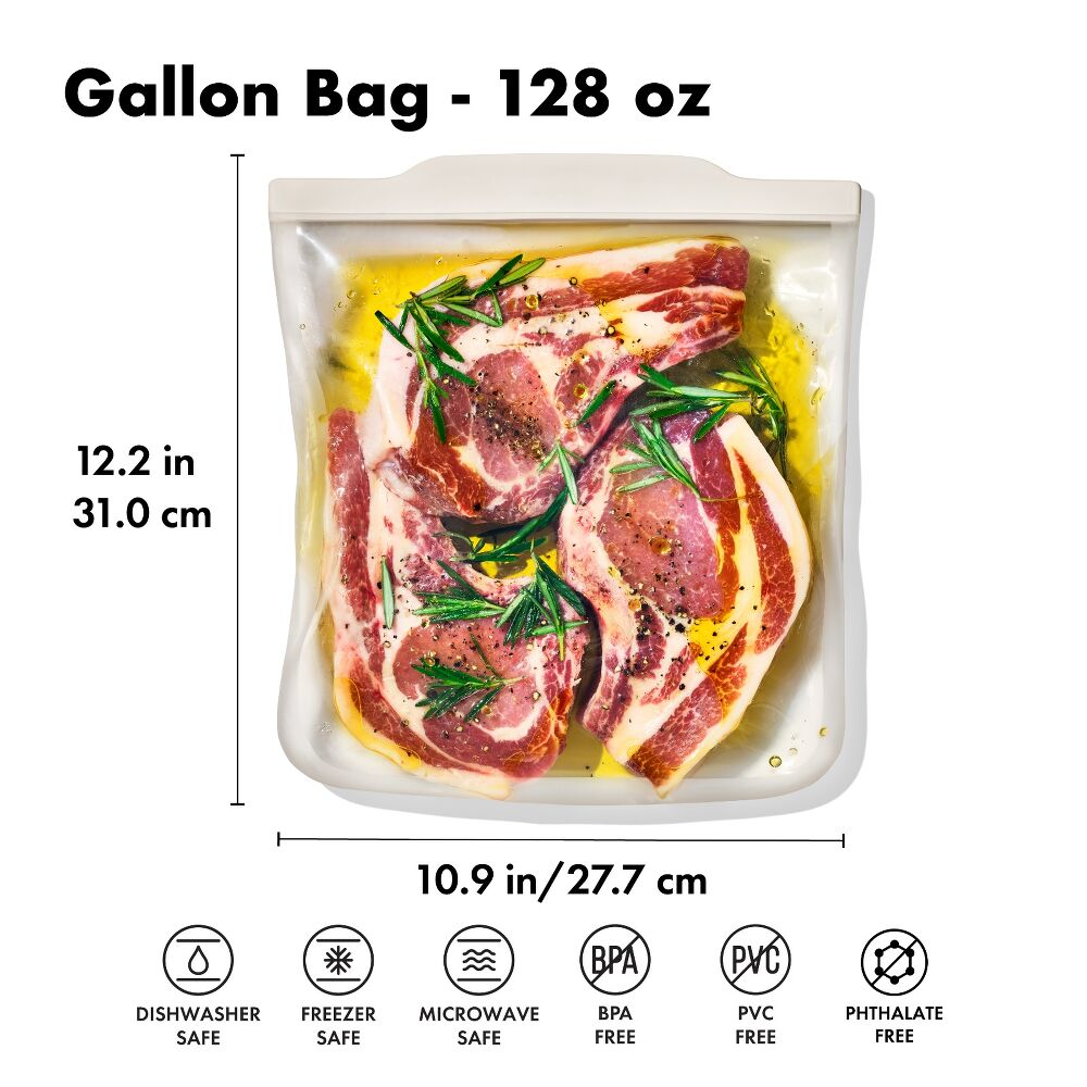 Silicone Reusable Bag - Gallon Bag (128 oz) - Oat B9