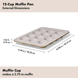 Non-Stick Pro Ceramic Coated Metal Bakeware 12 Cup Muffin Pan V8