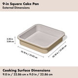 Non-Stick Pro Ceramic Coated Metal Bakeware 9” Square Cake Pan H3