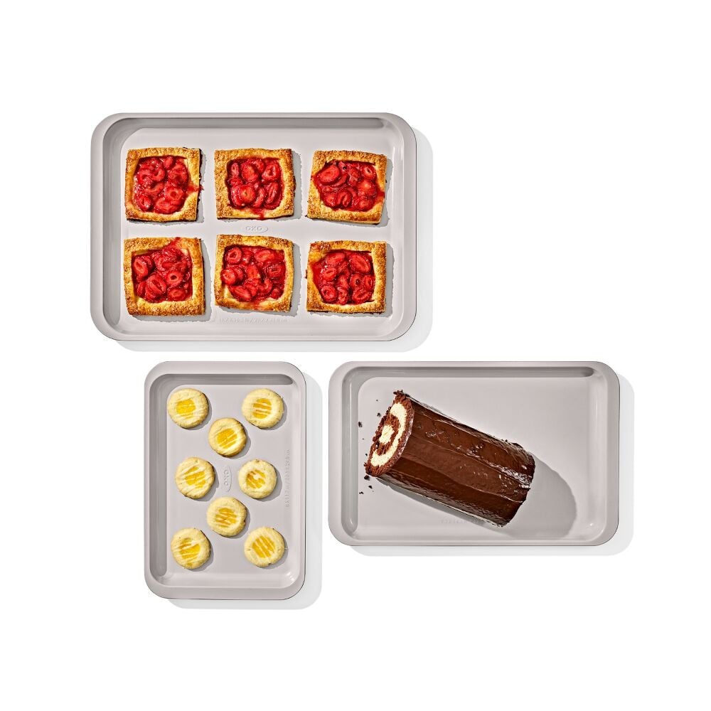Non-Stick Pro Ceramic Coated Metal Bakeware 3 Pc Set N2