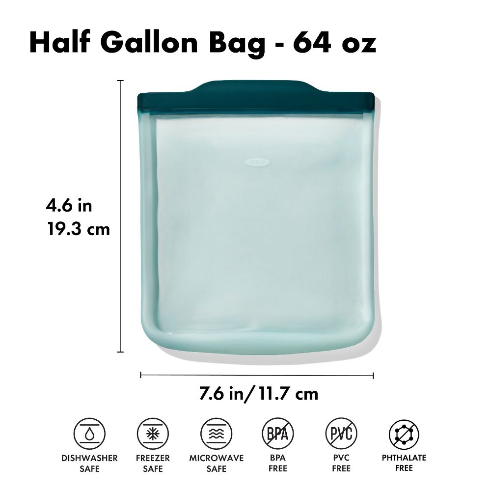 Silicone Reusable Bag - Half Gallon Bag (64 oz) - Lagoon D4