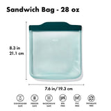 Silicone Reusable Bag - Sandwich Bag (28 oz) - Lagoon U3