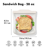 Silicone Reusable Bag - Sandwich Bag (28 oz) - Oat Z1
