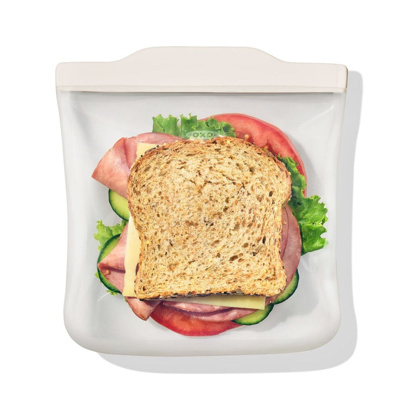 Silicone Reusable Bag - Sandwich Bag (28 oz) - Oat Z1