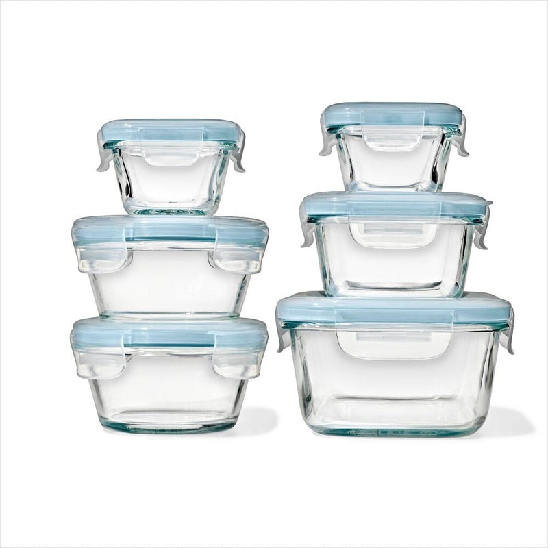12-Piece Smart Seal Glass Container Set - Arctic Blue J4