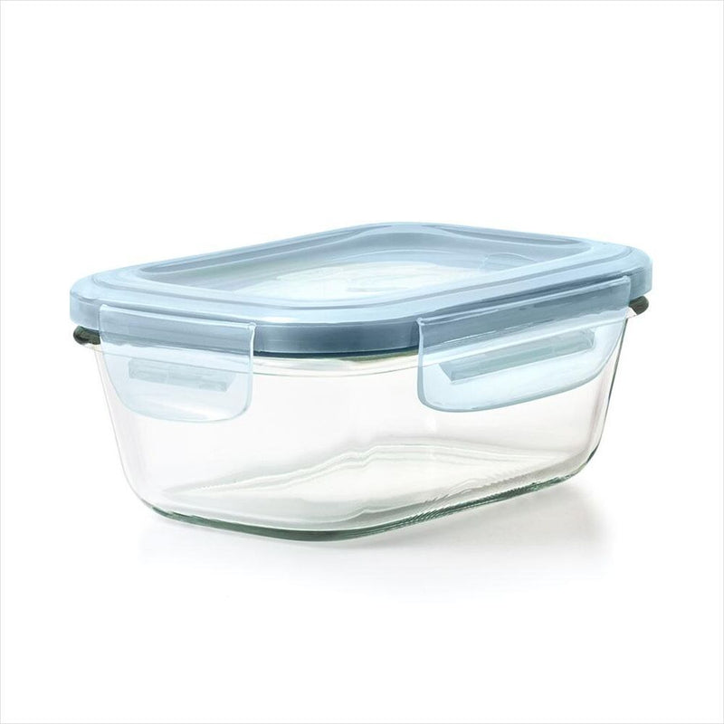 Smart Seal 1.6-Cup Glass Rectangle Container - Arctic Blue L2