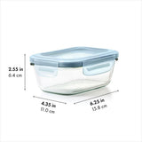 Smart Seal 1.6-Cup Glass Rectangle Container - Arctic Blue L2