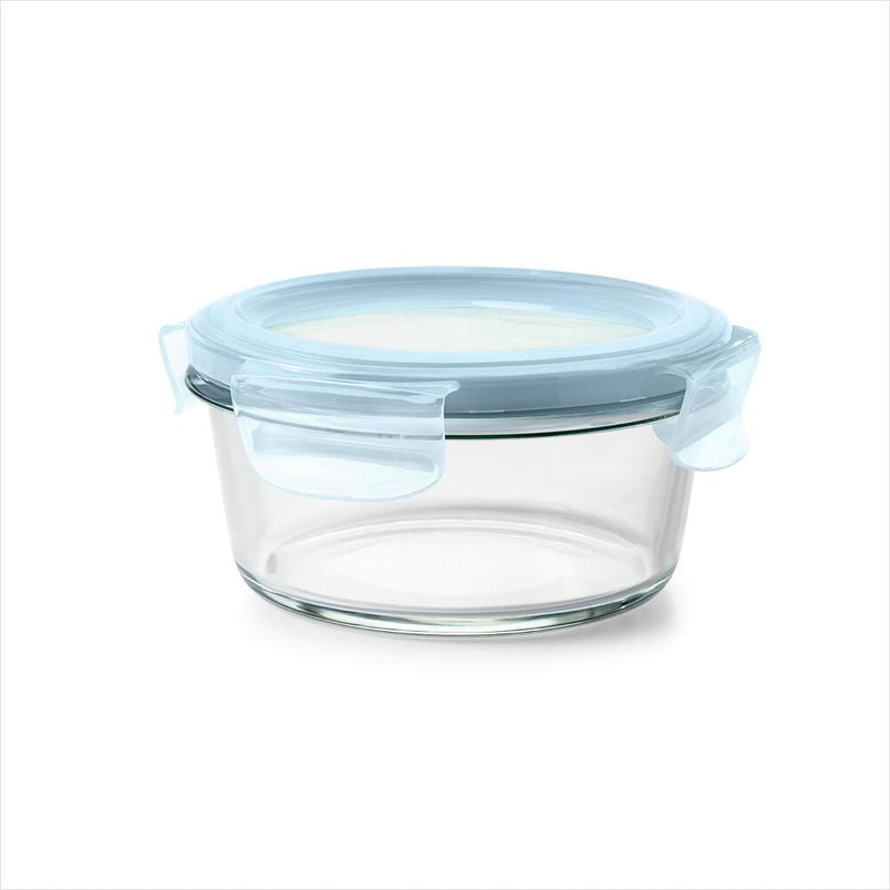 Smart Seal 2-Cup Glass Round Container - Arctic Blue R5