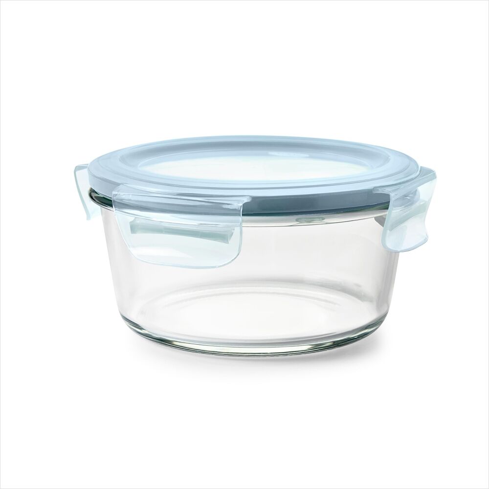 Smart Seal 4-Cup Glass Round Container - Arctic Blue T5