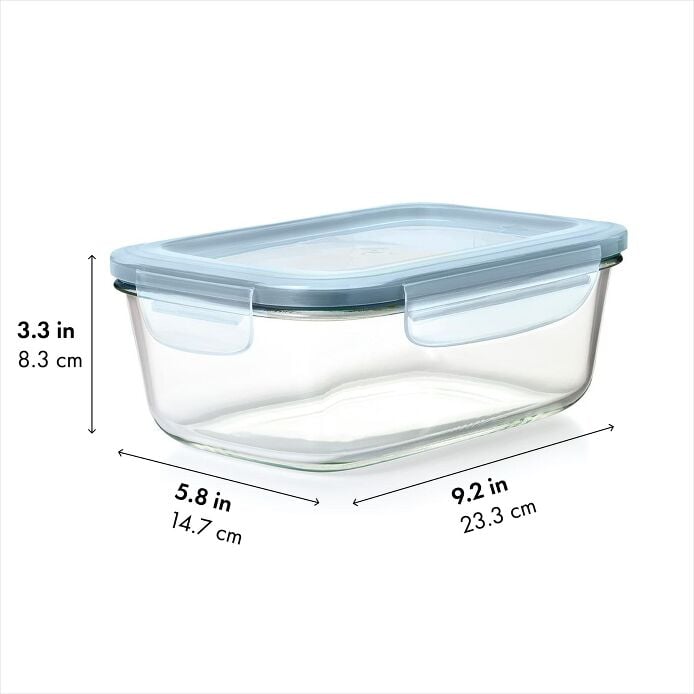 Smart Seal 8-Cup Glass Rectangle Container - Arctic Blue V2