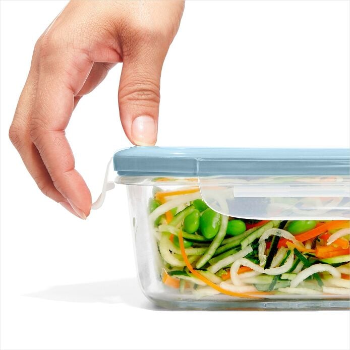 Smart Seal 3.5-Cup Glass Rectangle Container - Arctic Blue U2