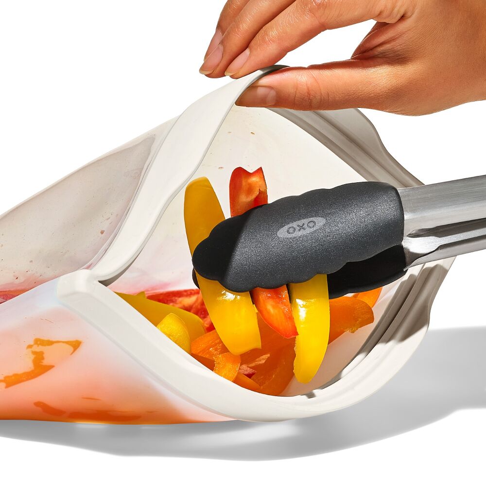 Silicone Reusable Bag - Stand-Up Half Gallon (64 oz) - Oat B6