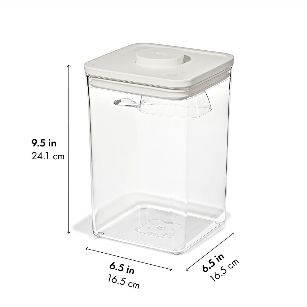 OXO Pet POP Container with Scoop — Big Square Medium — 4.4 Qt/4.2 L W0