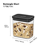 POP Container - Rectangle Short (1.7 Qt/1.6 L) - Matte Black X4
