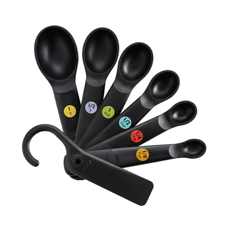 7 Piece Plastic Measuring Spoons - Black R3