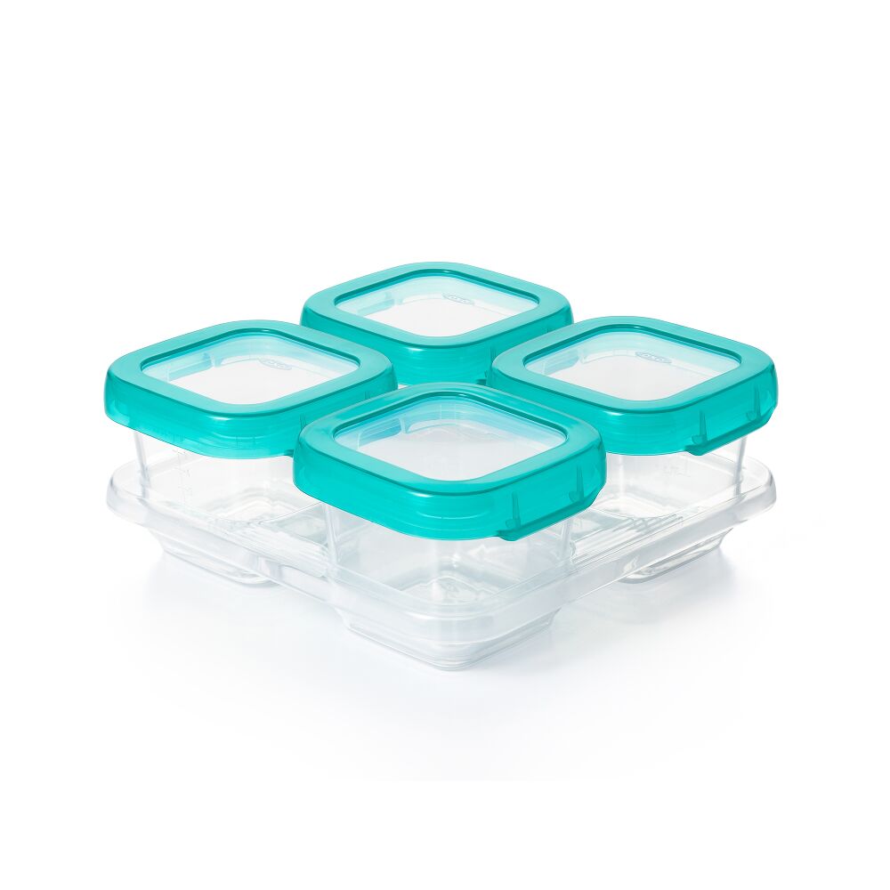 6 oz Baby Blocks™ Plastic Freezer Storage Containers - Tot Teal I4