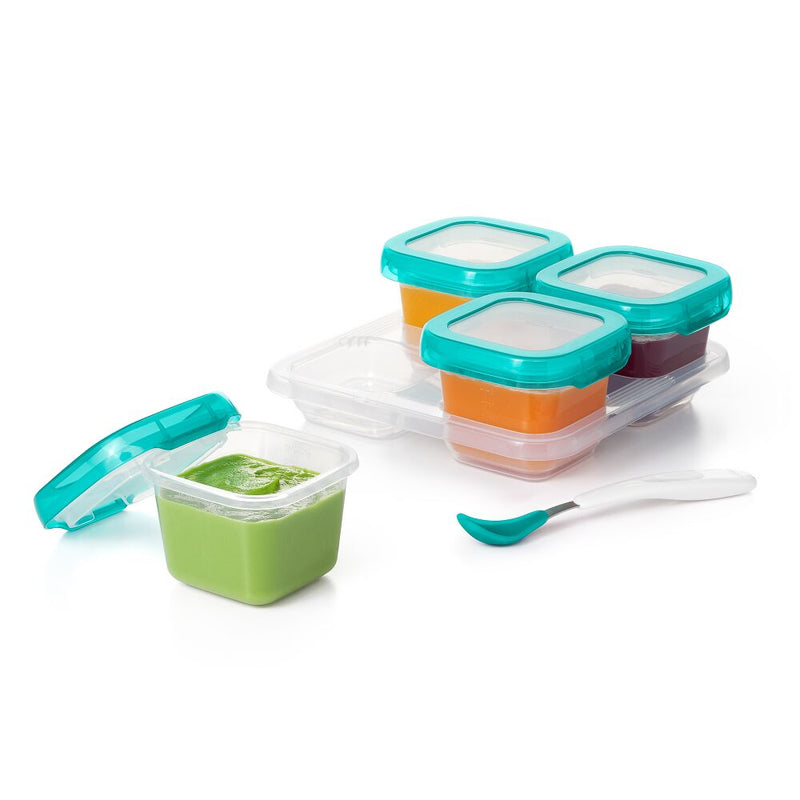 6 oz Baby Blocks™ Plastic Freezer Storage Containers - Tot Teal I4