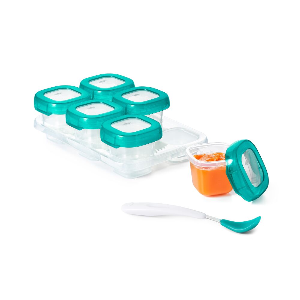 2 oz Baby Blocks™ Plastic Freezer Storage Containers - Tot Teal N5