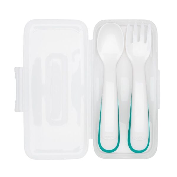On-the-Go Plastic Fork and Spoon Set with Travel Case R2