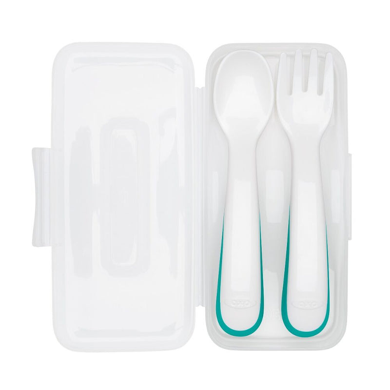 On-the-Go Plastic Fork and Spoon Set with Travel Case R2