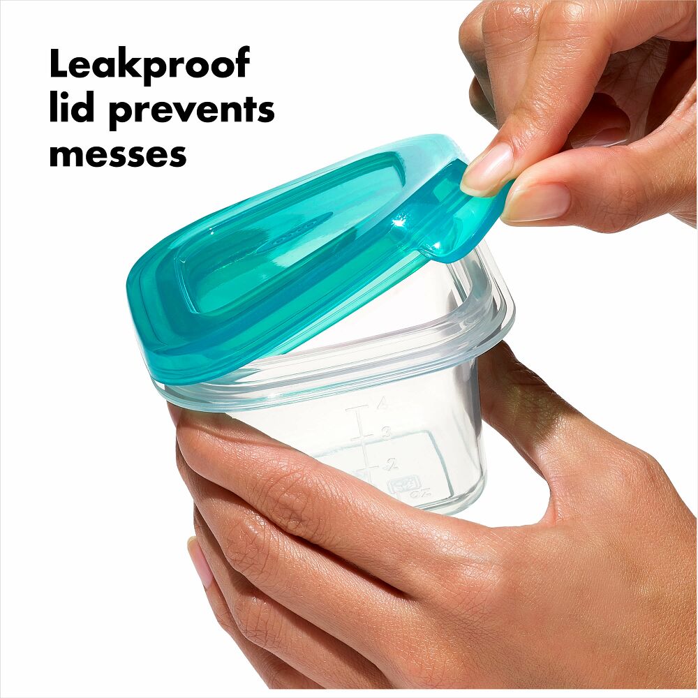 4 oz Baby Blocks™ Silicone Freezer Storage Containers - Tot Teal D3
