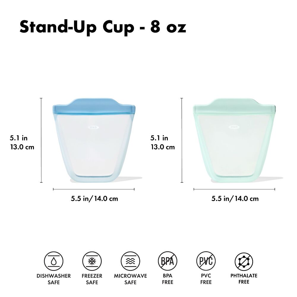 Tot Silicone Reusable Bag - 2-Piece Stand-Up Cup Set Z5