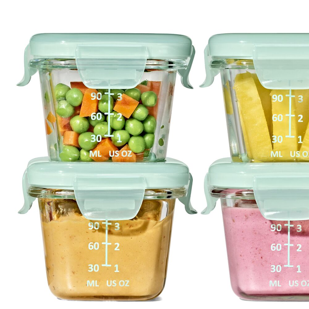 Glass Baby Blocks Food Storage Containers (4 oz) - Opal L4