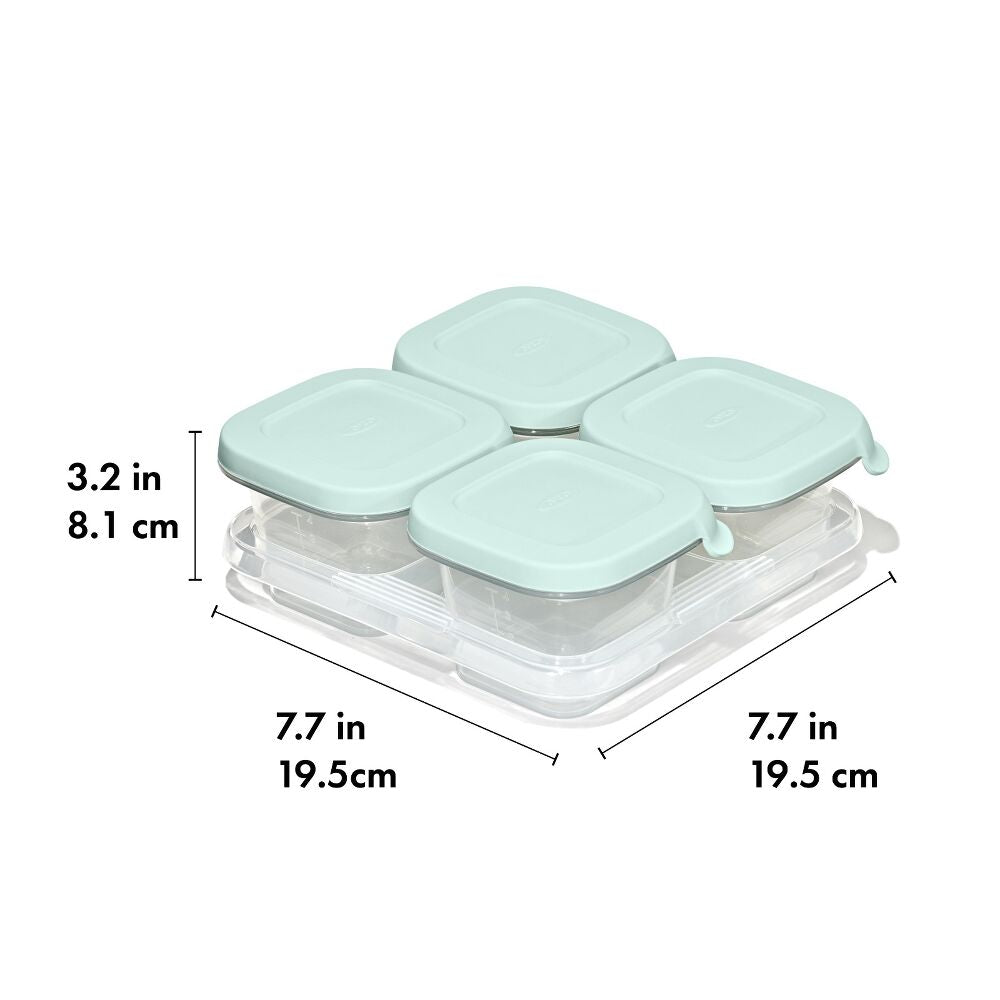 Silicone Baby Blocks Food Storage Containers (4 oz) - Opal B4
