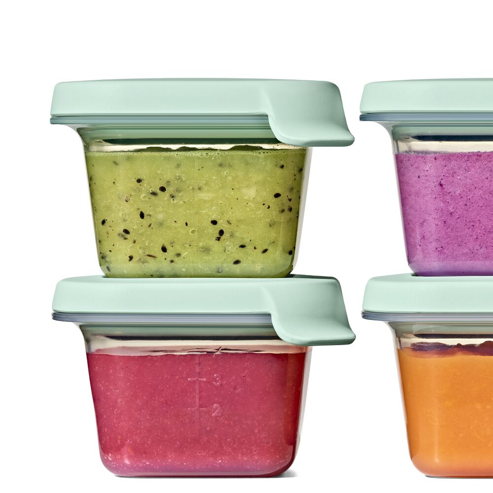 Silicone Baby Blocks Food Storage Containers (4 oz) - Opal B4