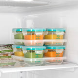 Baby Blocks Glass Food Storage Containers 4 Oz - Tot Teal L1